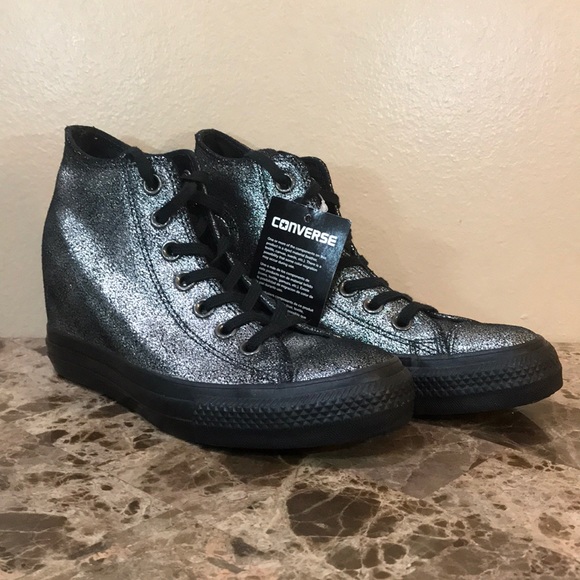 silver wedge converse